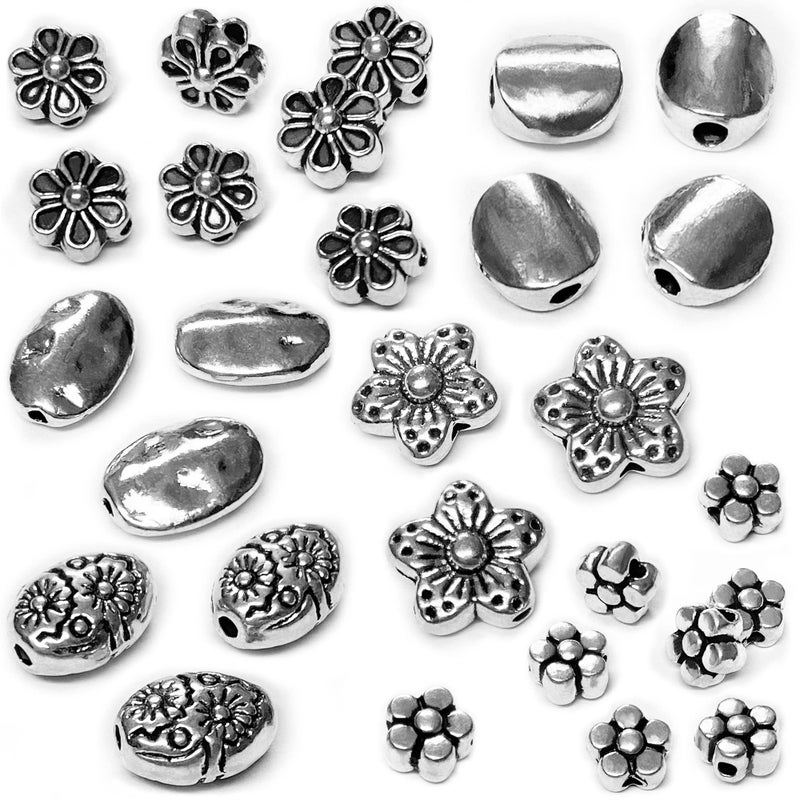 Heather's CF Tibetan Silver Spacer Beads - 240pcs Set for Adults' Jewelry Making - Flat, Small Seed Beads for Necklaces, Earrings & Bracelets - Image 1